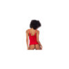 Nuisette courte rouge et string assorti 